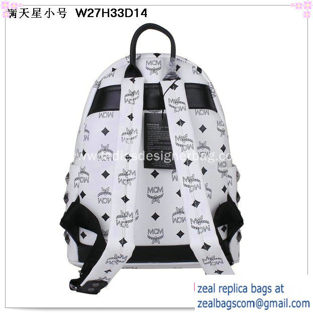 High Quality Replica MCM Stark Studded Small Backpack MC2089S White - Click Image to Close